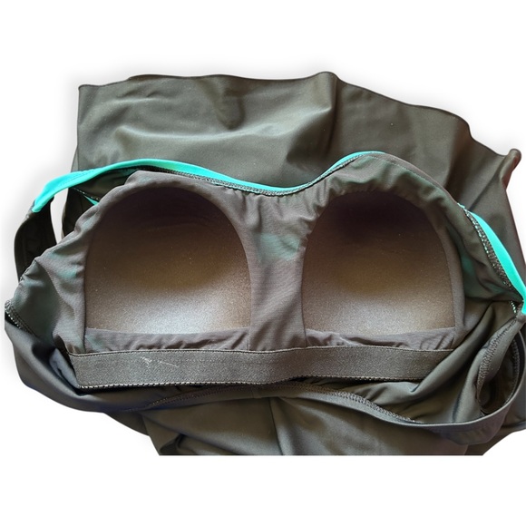 Blair One Piece Swimsuit Dress Aqua and Black Womens Size 10 - Picture 4 of 7